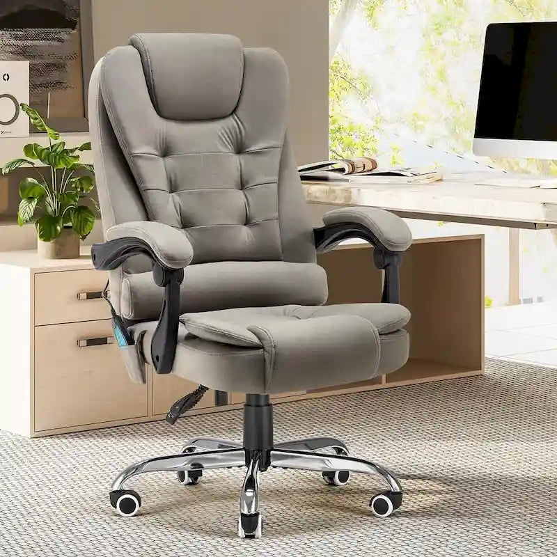 Chaise de bureau ergonomique avec 7 points de massage vibrant et fonctions chauffantes