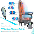 Chaise de bureau ergonomique avec 7 points de massage vibrant et fonctions chauffantes