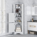 Meuble de salle de bain haut sur pied, meuble de rangement d'angle avec portes et étagères réglables