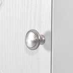 Meuble de salle de bain haut sur pied, meuble de rangement d'angle avec portes et étagères réglables