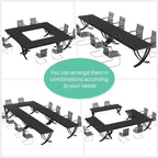 Table de conférence de 1,98 m pour 6-8 personnes, table de séminaire rectangulaire de 198 cm de long