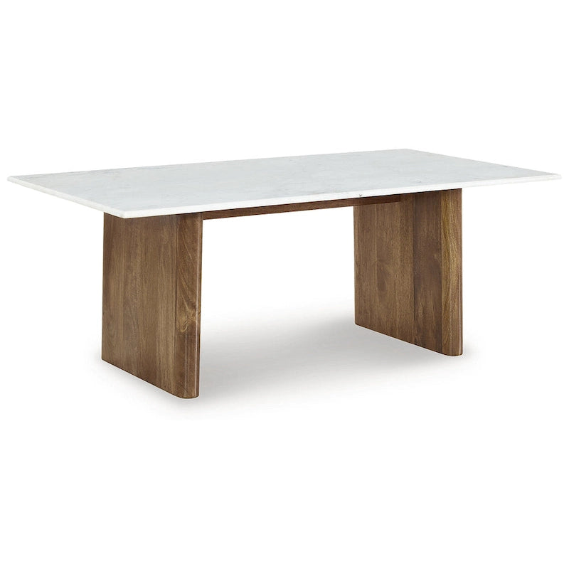 Table basse Isanti marron clair/blanc – 48 larg. x 26 prof. x 17 haut.