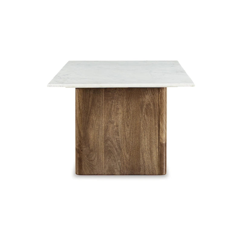 Table basse Isanti marron clair/blanc – 48 larg. x 26 prof. x 17 haut.
