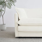 Causeuse 2 places et fauteuil, Ensemble canapé et fauteuil 2 pièces, Causeuse et fauteuil d'appoint, Canapé de salon en chenille rembourré 2 pièces