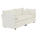 Causeuse 2 places et fauteuil, Ensemble canapé et fauteuil 2 pièces, Causeuse et fauteuil d'appoint, Canapé de salon en chenille rembourré 2 pièces