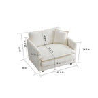 Causeuse 2 places et fauteuil, Ensemble canapé et fauteuil 2 pièces, Causeuse et fauteuil d'appoint, Canapé de salon en chenille rembourré 2 pièces