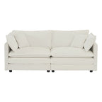 Causeuse 2 places et fauteuil, Ensemble canapé et fauteuil 2 pièces, Causeuse et fauteuil d'appoint, Canapé de salon en chenille rembourré 2 pièces