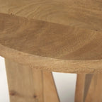 Table d'appoint ronde en bois massif marron clair