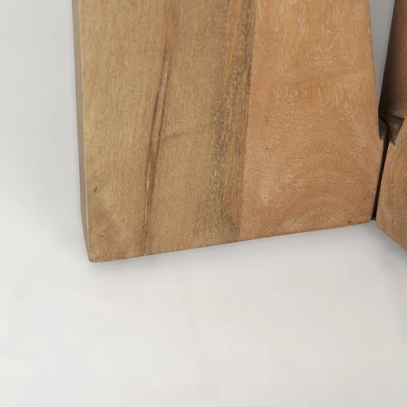 Table d'appoint ronde en bois massif marron clair