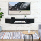 Meuble TV mural console multimédia bureau flottant de rangement