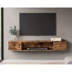 Meuble TV mural console multimédia bureau flottant de rangement