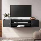 Meuble TV mural console multimédia bureau flottant de rangement
