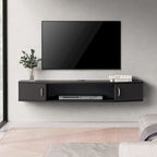 Meuble TV mural console multimédia bureau flottant de rangement
