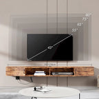 Meuble TV mural console multimédia bureau flottant de rangement