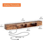 Meuble TV mural console multimédia bureau flottant de rangement