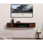 Meuble TV mural console multimédia bureau flottant de rangement