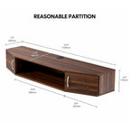 Meuble TV mural console multimédia bureau flottant de rangement