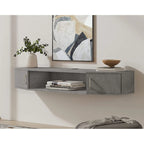 Meuble TV mural console multimédia bureau flottant de rangement