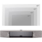 Meuble TV mural console multimédia bureau flottant de rangement