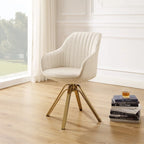 Fauteuil pivotant moderne en velours avec piètement doré