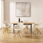 Fauteuil pivotant moderne en velours avec piètement doré