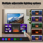 Meuble TV de cheminée 58 W avec cheminée de 18 pouces, lumière LED, prise USB - 58W*15.5D*24.4H