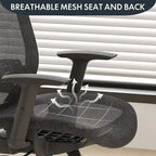 Chaise de bureau ergonomique pivotante à 360° en maille, réglable en hauteur, avec appuie-tête, support lombaire et accoudoirs réglables