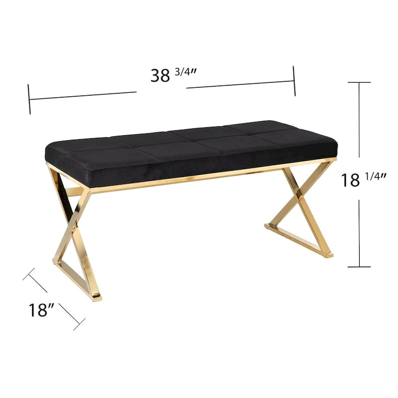 Banc d'entrée en velours Tormayne