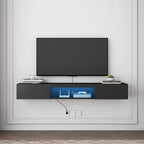 Meuble TV flottant mural avec 20 couleurs LED pour téléviseur 55 60 65 pouces