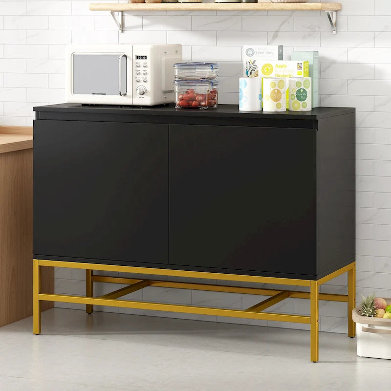 Buffet 2 portes minimaliste et de luxe avec pieds en métal