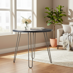 Table à manger Lozka avec plateau en bois gris / blanc délavé - 39,4 x 35,4 x 29,9 - 39Lx35Px30H