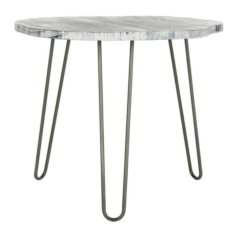 Table à manger Lozka avec plateau en bois gris / blanc délavé - 39,4 x 35,4 x 29,9 - 39Lx35Px30H