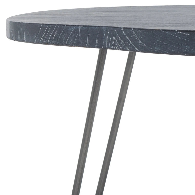 Table à manger Lozka avec plateau en bois gris / blanc délavé - 39,4 x 35,4 x 29,9 - 39Lx35Px30H