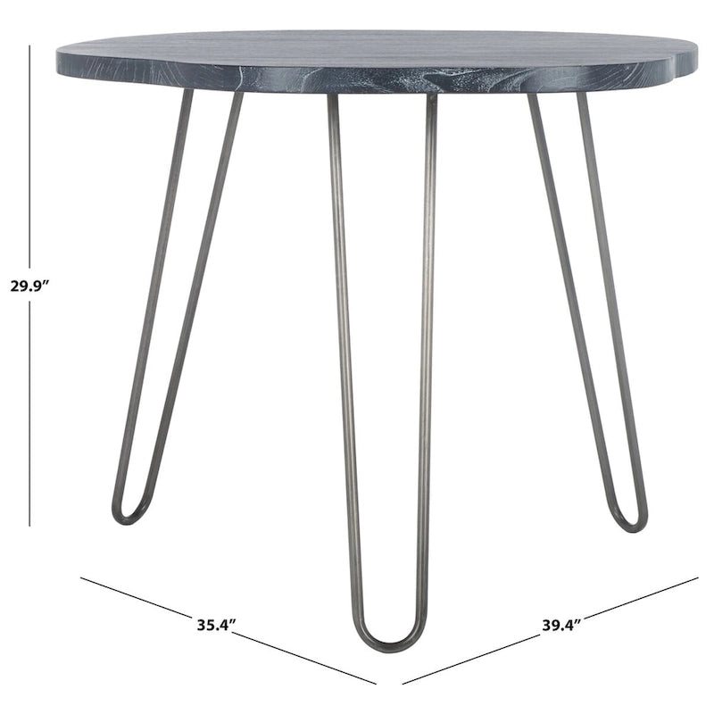 Table à manger Lozka avec plateau en bois gris / blanc délavé - 39,4 x 35,4 x 29,9 - 39Lx35Px30H