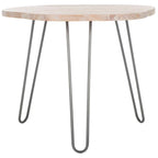 Table à manger Lozka avec plateau en bois gris / blanc délavé - 39,4 x 35,4 x 29,9 - 39Lx35Px30H