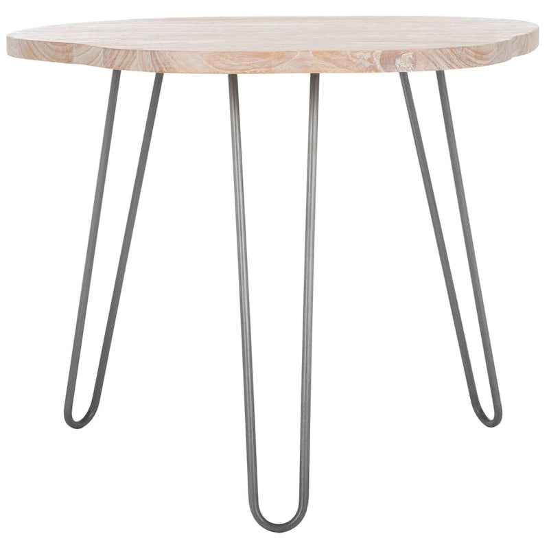 Table à manger Lozka avec plateau en bois gris / blanc délavé - 39,4 x 35,4 x 29,9 - 39Lx35Px30H