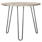 Table à manger Lozka avec plateau en bois gris / blanc délavé - 39,4 x 35,4 x 29,9 - 39Lx35Px30H