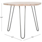 Table à manger Lozka avec plateau en bois gris / blanc délavé - 39,4 x 35,4 x 29,9 - 39Lx35Px30H